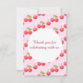 Niedlich Cherry 1. Geburtstag Party Dankeskarte