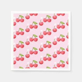 Niedlich Cherry 1. Geburtstag Party Serviette