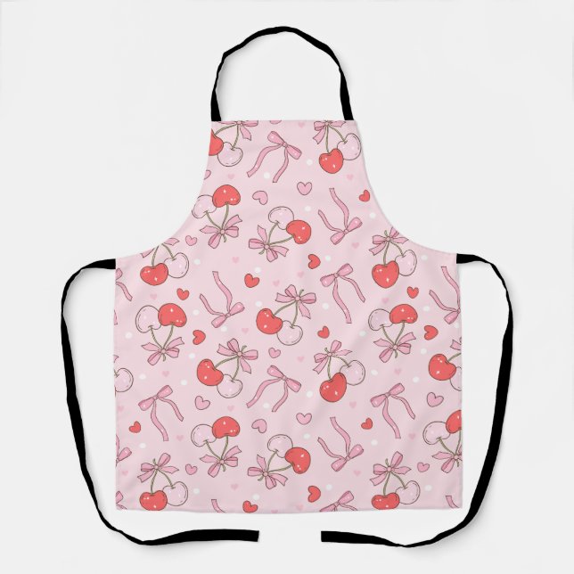 Niedlich Cherry und Bow Schürze (Vorderseite)