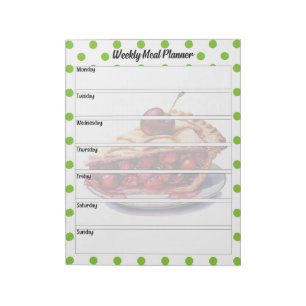 Niedlich Cherry Weekly Meal Planner Notizblock