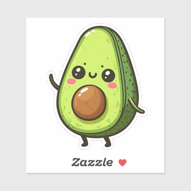 Niedlich Chibi Avocado Aufkleber (Blatt)