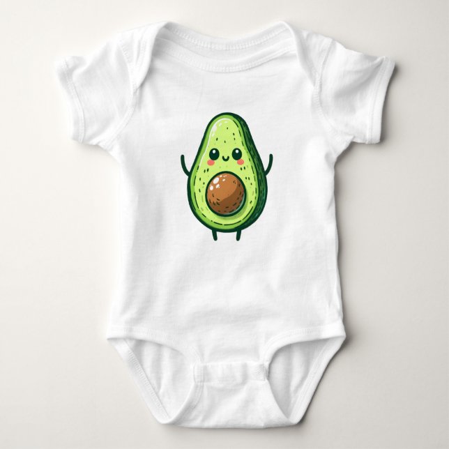 Niedlich Chibi Avocado Baby Strampler (Vorderseite)