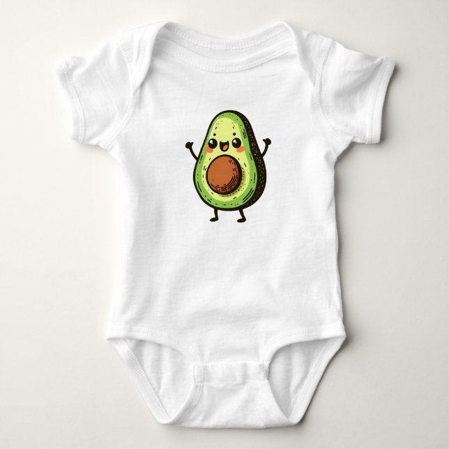 Niedlich Chibi Avocado Baby Strampler (Vorderseite)