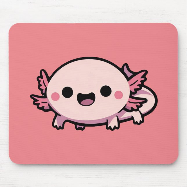 Niedlich Chibi Axolotl Mousepad (Vorne)
