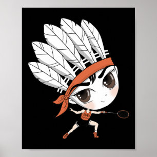 Niedlich Chibi Badminton Birdie Manga Cartoon Poster