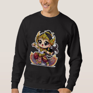 Niedlich Chibi Cambodian Khmer Apsara Dancer Art Sweatshirt