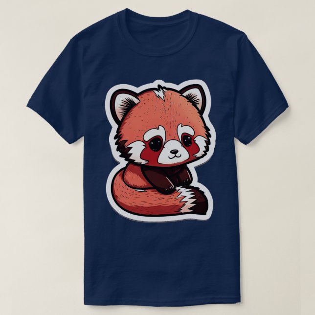Niedlich Chibi Red Panda 2 T-Shirt (Design vorne)