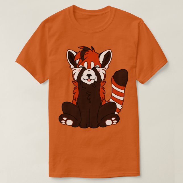 Niedlich Chibi Red Panda T-Shirt (Design vorne)