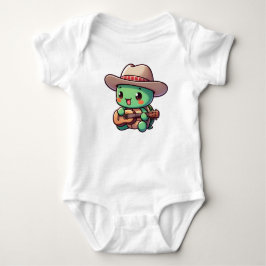 Niedlich Chibi Turtle Playing Guitar Baby Strampler