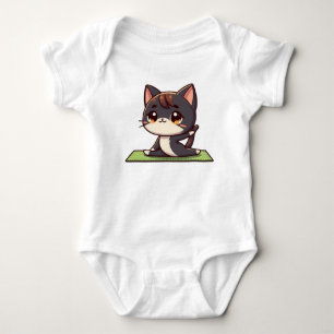 Niedlich Chibi Yoga Cat Baby Strampler