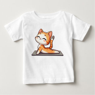 Niedlich Chibi Yoga Cat Baby T-shirt