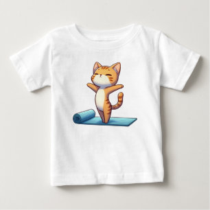 Niedlich Chibi Yoga Cat Baby T-shirt
