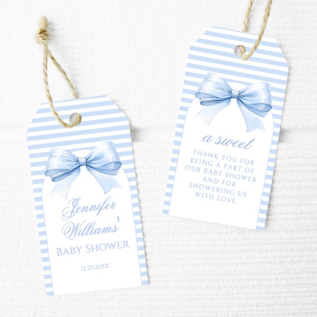 Niedlich Chic Blue Bow Baby Boy Dusche Vielen Dank Geschenkanhänger (Von Creator hochgeladen)