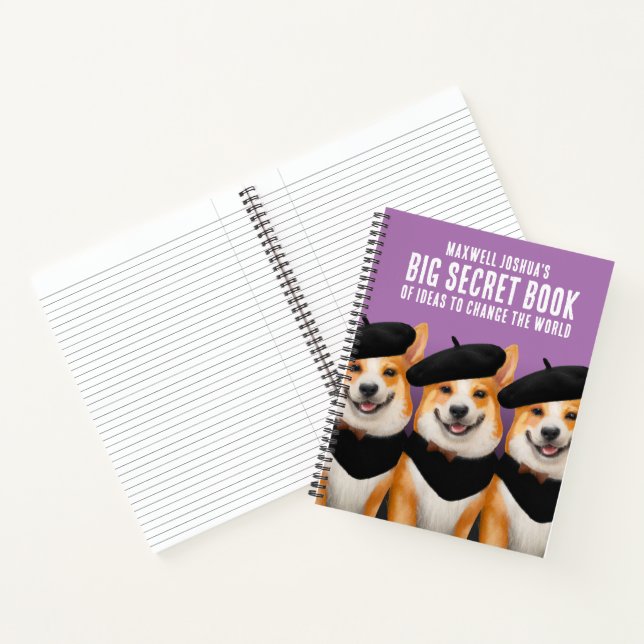 Niedlich Chic Corgi Dogs Big Book of Secrets Notizbuch (Innenseite)