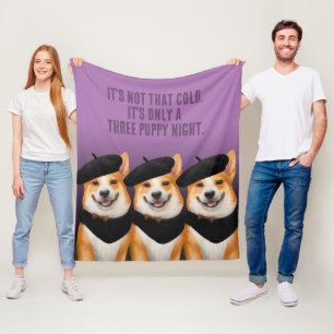 Niedlich Chic Corgi Hunde mit Berets & Bandanas Fleecedecke