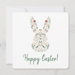 Niedlich Chic Floral Bunny Happy Ostergruss Feiertagskarte