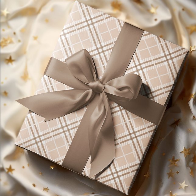 Niedlich Chic Herbst Braun Beige Kariert Geschenkpapier (Von Creator hochgeladen)