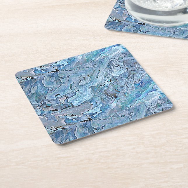 Niedlich Chic Lila Blue Imitats Sea Muschel Muster Rechteckiger Pappuntersetzer (angewinkelt)