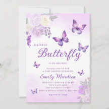 Niedlich Chic Lila Floral Butterfly Girl Babydusch