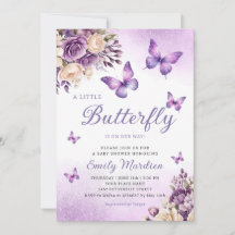 Niedlich Chic Lila Floral Butterfly Girl Babydusch