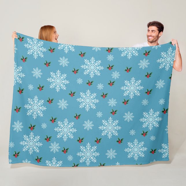Niedlich Chic Modern Snowflakes Weihnachtsmuster Fleecedecke (Beispiel)