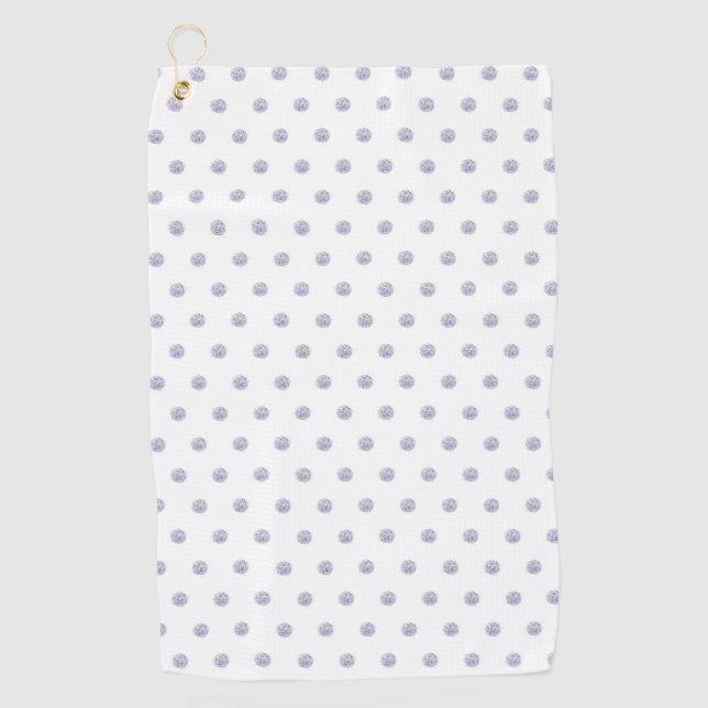 Niedlich Chic Muster Blume Lavender Polka Dot Golfhandtuch (Vorderseite)