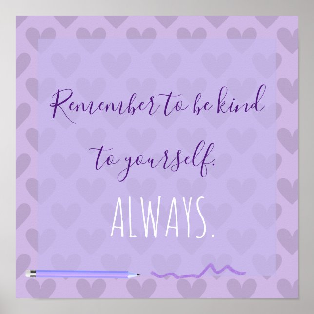 Niedlich Chic Pastel Lavender Motivierend Poster (Vorne)
