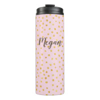 Niedlich Chic Pink Gold Polka Dot Muster Personali