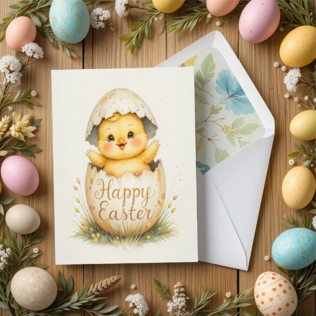 Niedlich Chick Happy Oaster Gruß Karte (Von Creator hochgeladen)