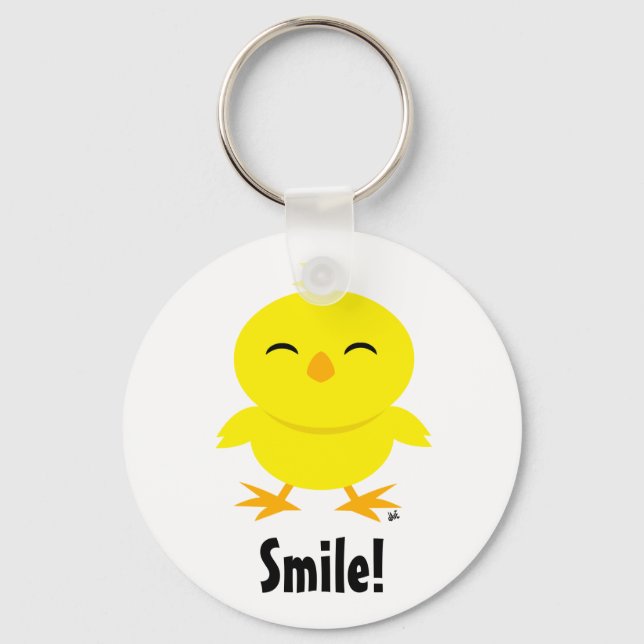 Niedlich Chick Smile Schlüsselanhänger (Vorderseite)