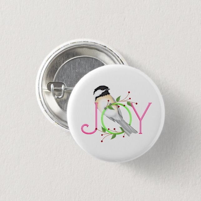 Niedlich Chickadee "Joy" Button (Vorne & Hinten)