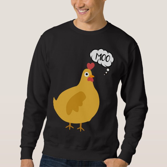 Niedlich Chicken Moo Sweatshirt (Vorderseite)