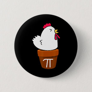 Niedlich Chicken Pot Pie Funny Math Pun Pi Symbol Button