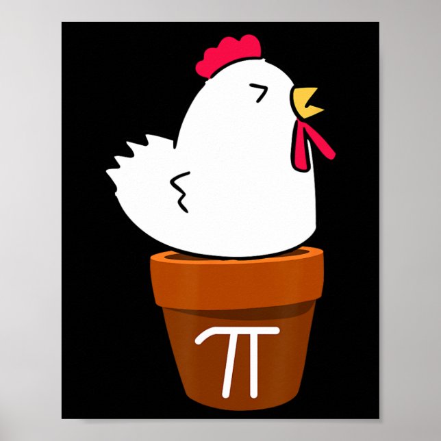 Niedlich Chicken Pot Pie Funny Math Pun Pi Symbol Poster (Vorne)