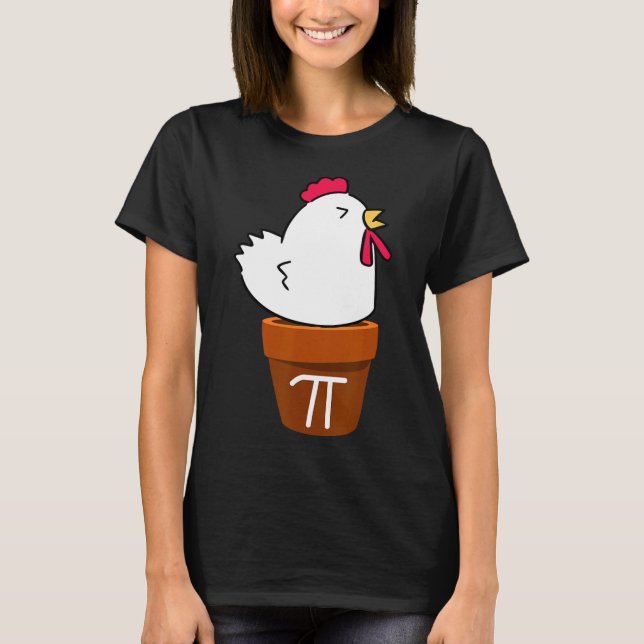 Niedlich Chicken Pot Pie Funny Math Pun Pi Symbol T-Shirt (Vorderseite)