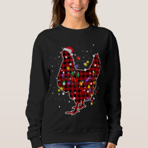 Niedlich Chicken Red Kariert Christma Sweatshirt