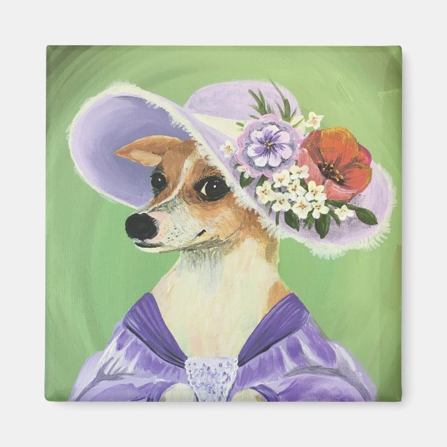 Niedlich Chihuahua Dress Up Magnet (Vorne)