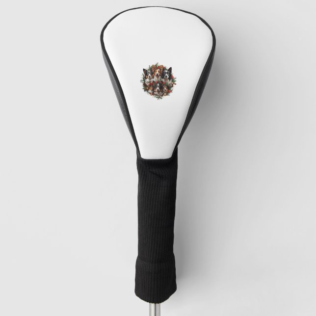 Niedlich Chihuahua in Weihnachtsmannmütze Weihnach Golf Headcover (Vorderseite)
