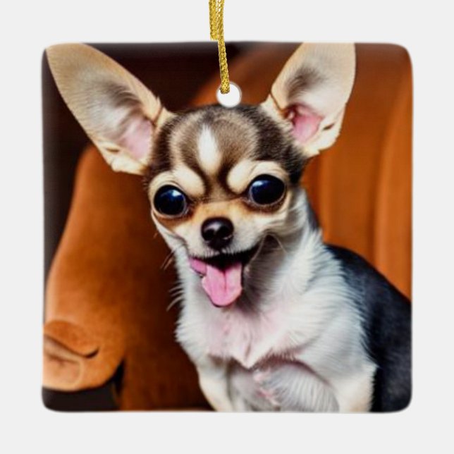 Niedlich Chihuahua Keramikornament (Vorderseite)