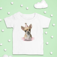 Niedlich Chihuahua Pink Party Hat Girl mit Namen