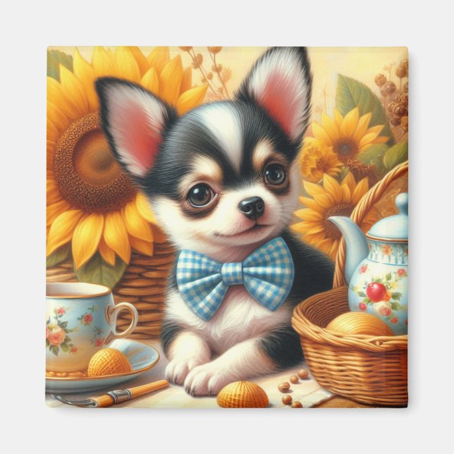 Niedlich Chihuahua Puppy Magnet (Vorne)