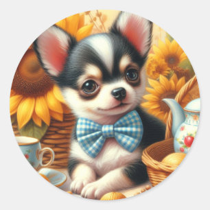 Niedlich Chihuahua Puppy Runder Aufkleber