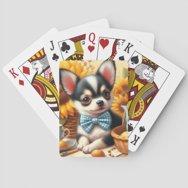 Niedlich Chihuahua Puppy Spielkarten (Rückseite)