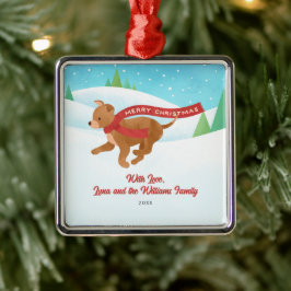 Niedlich Chihuahua Retriever Dog Snow Weihnachten Ornament Aus Metall