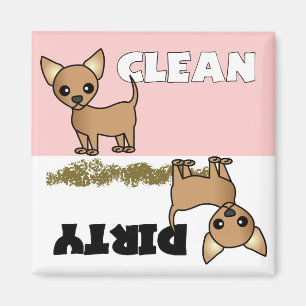 Niedlich Chihuahua Sauberkeit / Geschirrspülmaschi Magnet