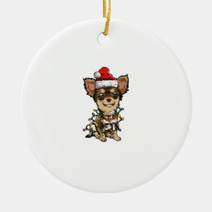 Niedlich Chihuahua Weihnachtsbaum Lichter Xmas Do Keramik Ornament