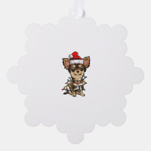 Niedlich Chihuahua Weihnachtsbaum Lichter Xmas Do Ornament Karte