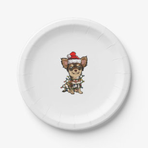 Niedlich Chihuahua Weihnachtsbaum Lichter Xmas Do Pappteller