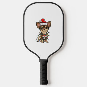 Niedlich Chihuahua Weihnachtsbaum Lichter Xmas Do Pickleball Schläger