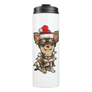Niedlich Chihuahua Weihnachtsbaum Lichter Xmas Do Thermosbecher